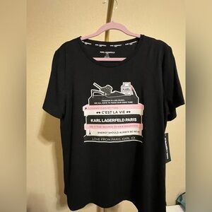 Karl Lagerfeld Black Graphic T-Shirt NWT